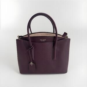 Kate Spade New York Pebbled Leather Satchel Tote Burgundy Women’s Crossbody Bag